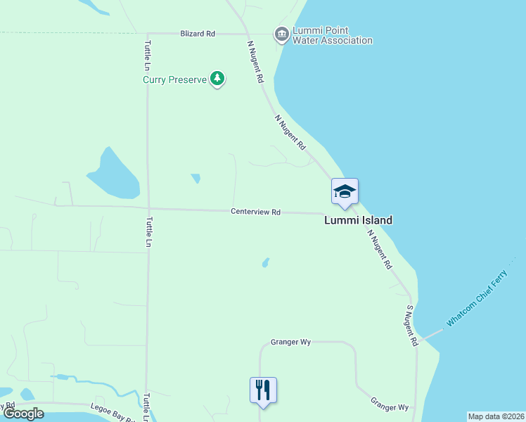 map of restaurants, bars, coffee shops, grocery stores, and more near 3786 Centerview Road in Lummi Island