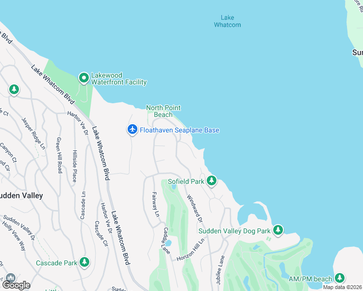map of restaurants, bars, coffee shops, grocery stores, and more near 39 North Point Drive in Bellingham