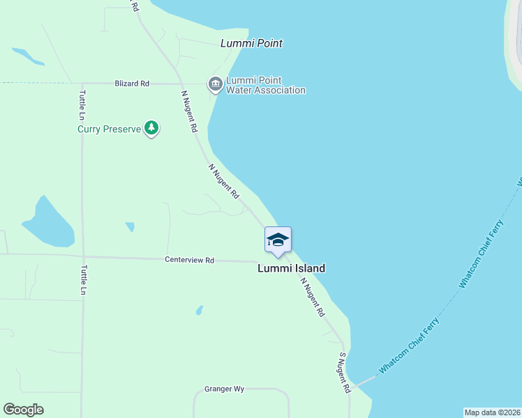 map of restaurants, bars, coffee shops, grocery stores, and more near 2351 North Nugent Road in Lummi Island