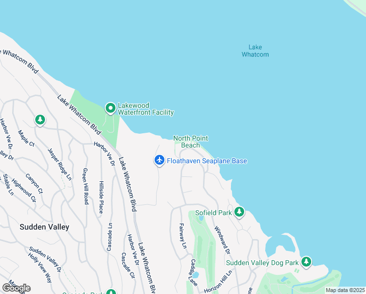 map of restaurants, bars, coffee shops, grocery stores, and more near 16 Clear Lake Court in Bellingham