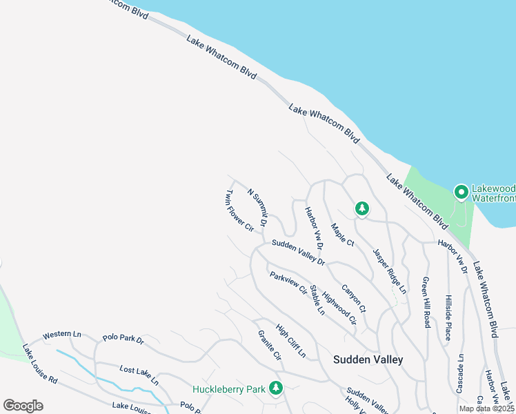 map of restaurants, bars, coffee shops, grocery stores, and more near 12 North Summit Drive in Bellingham