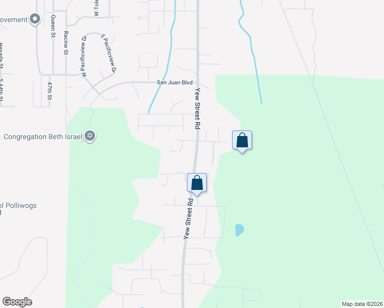 map of restaurants, bars, coffee shops, grocery stores, and more near 2465 Yew Street Road in Bellingham