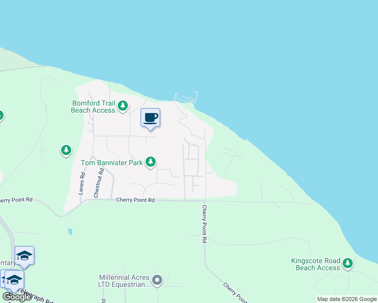 map of restaurants, bars, coffee shops, grocery stores, and more near 1226 Sutherland Drive in Cowichan Bay
