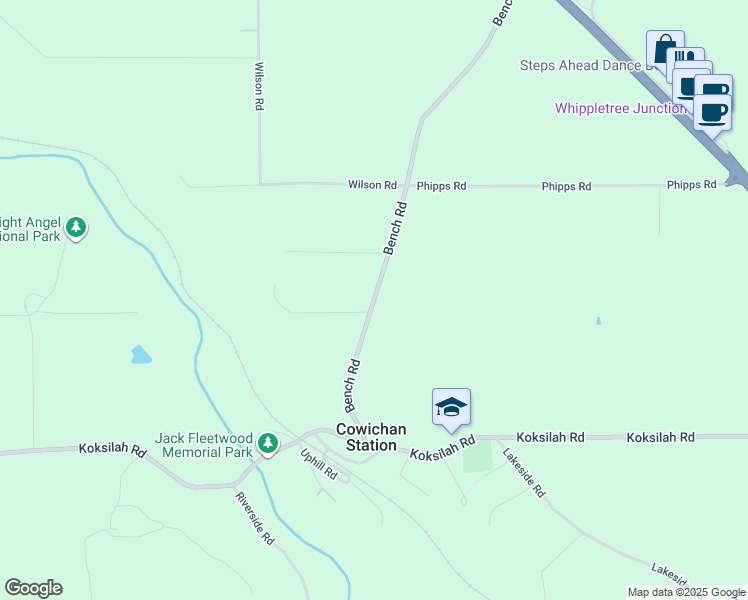 map of restaurants, bars, coffee shops, grocery stores, and more near Bench Road in Duncan