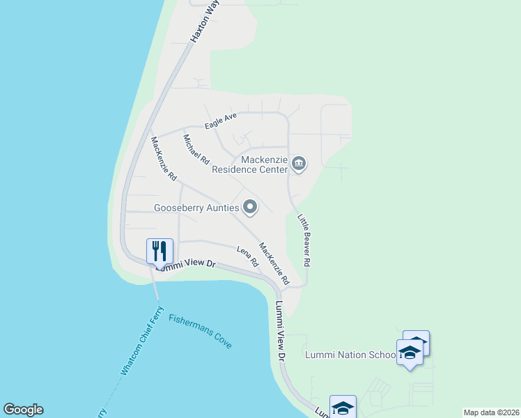 map of restaurants, bars, coffee shops, grocery stores, and more near 2581 Michael Road in Bellingham