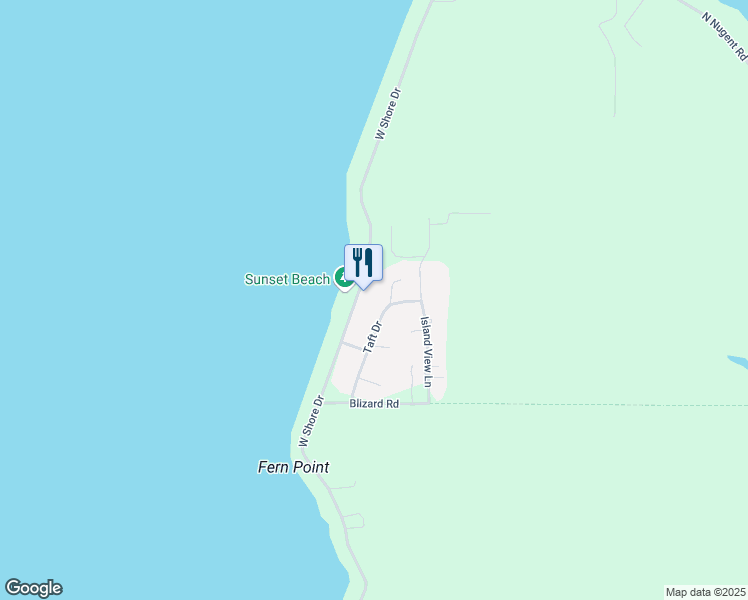 map of restaurants, bars, coffee shops, grocery stores, and more near 2566 Taft Drive in Lummi Island