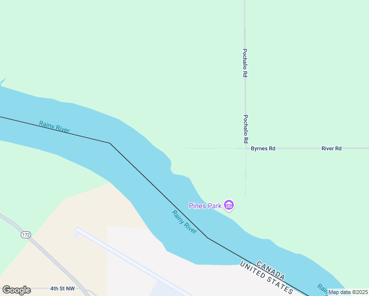 map of restaurants, bars, coffee shops, grocery stores, and more near 184 Byrnes Road in Rainy River