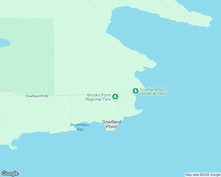 map of restaurants, bars, coffee shops, grocery stores, and more near Gowland Point Road in Pender Island