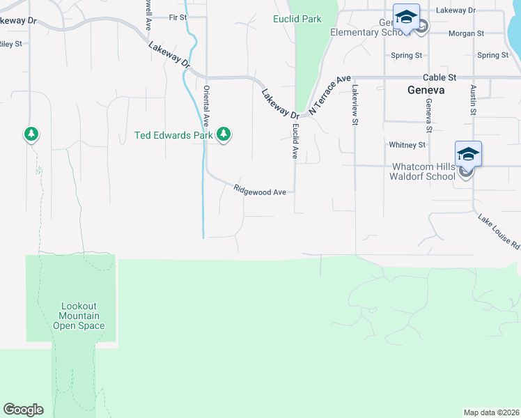 map of restaurants, bars, coffee shops, grocery stores, and more near 4224 Ridgewood Avenue in Bellingham