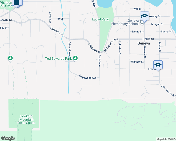 map of restaurants, bars, coffee shops, grocery stores, and more near 1294 Lowe Avenue in Bellingham