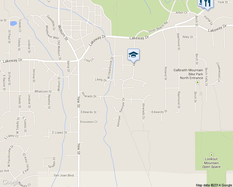 map of restaurants, bars, coffee shops, grocery stores, and more near 2733 Alvarado Drive in Bellingham