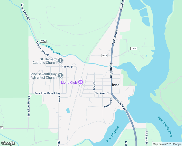 map of restaurants, bars, coffee shops, grocery stores, and more near 209 4th Avenue in Ione