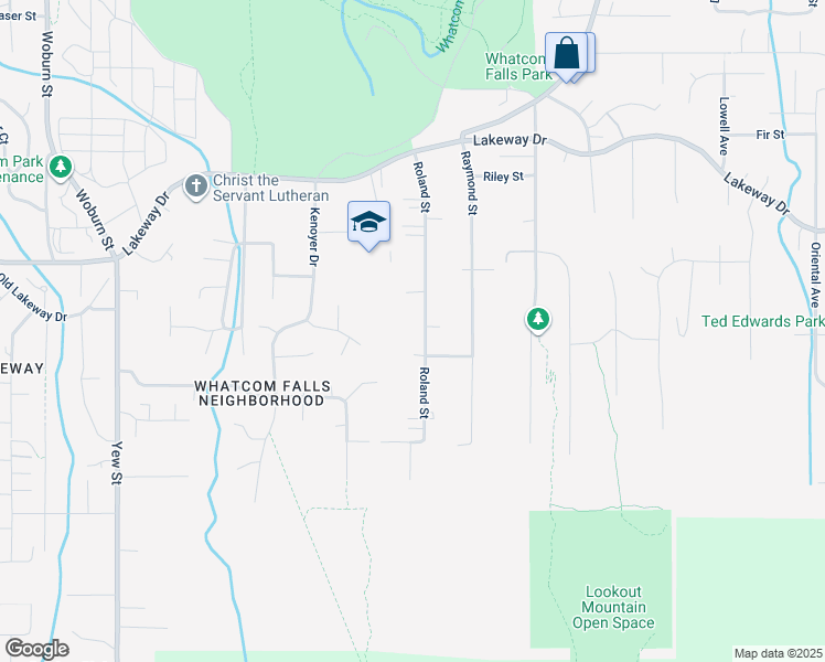 map of restaurants, bars, coffee shops, grocery stores, and more near 1209 Roland Street in Bellingham