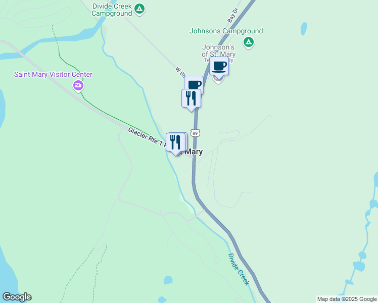 map of restaurants, bars, coffee shops, grocery stores, and more near in Saint Mary