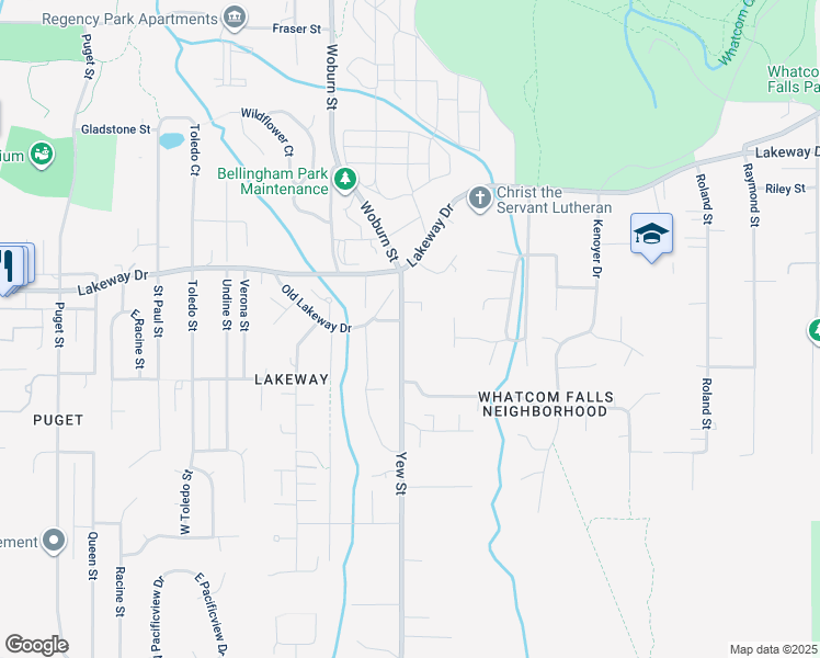 map of restaurants, bars, coffee shops, grocery stores, and more near 1216 Yew Street in Bellingham