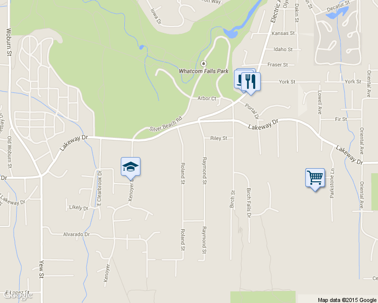 map of restaurants, bars, coffee shops, grocery stores, and more near 1314 Roland St in Bellingham