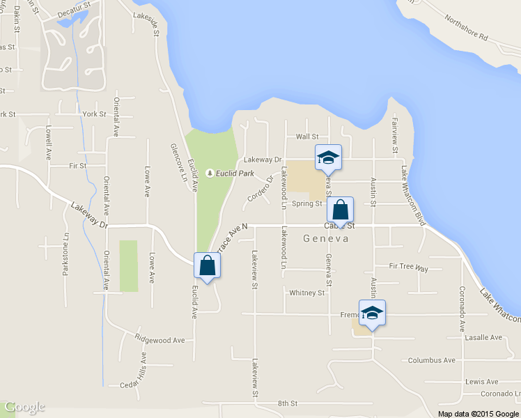 map of restaurants, bars, coffee shops, grocery stores, and more near 1395 Gabriola Court in Bellingham