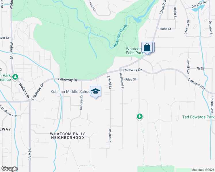 map of restaurants, bars, coffee shops, grocery stores, and more near 1315 Roland Street in Bellingham