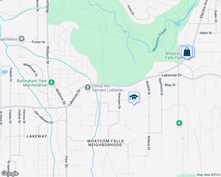 map of restaurants, bars, coffee shops, grocery stores, and more near 2814 Lakeway Drive in Bellingham