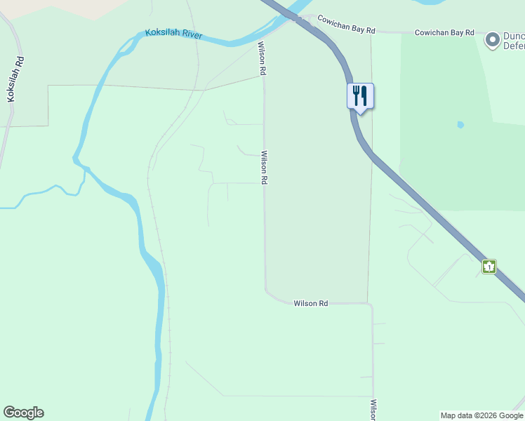 map of restaurants, bars, coffee shops, grocery stores, and more near 4922 Wilson Road in Duncan