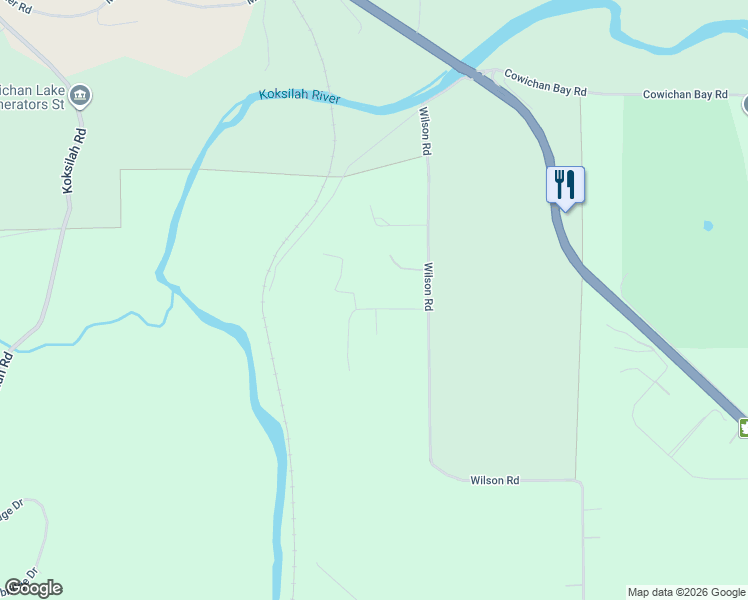 map of restaurants, bars, coffee shops, grocery stores, and more near 2611 Bruce Road in Duncan