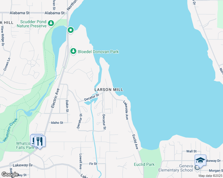 map of restaurants, bars, coffee shops, grocery stores, and more near 1914 Lakeside Avenue in Bellingham