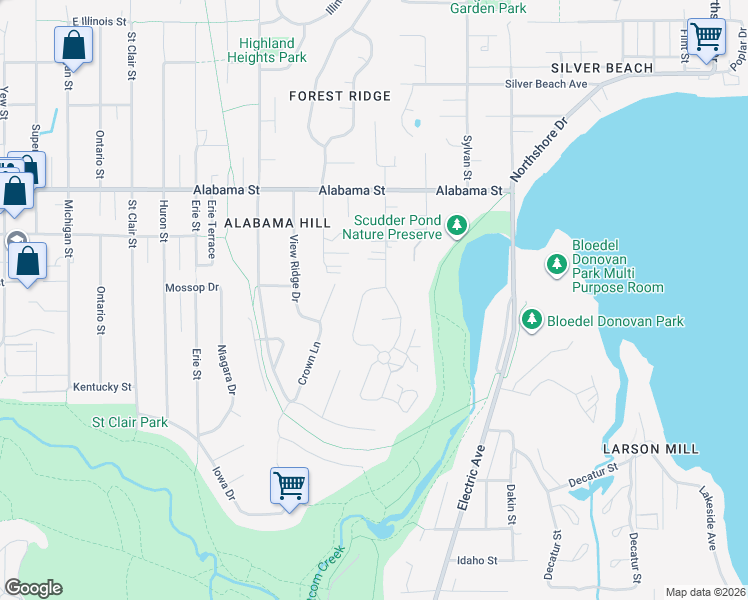 map of restaurants, bars, coffee shops, grocery stores, and more near 2251 West Birch Street in Bellingham