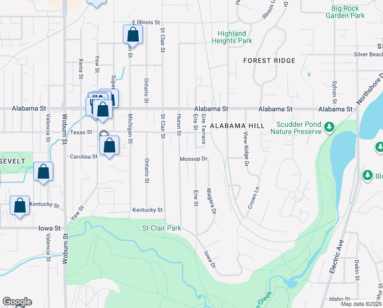 map of restaurants, bars, coffee shops, grocery stores, and more near 2915 Mossop Drive in Bellingham