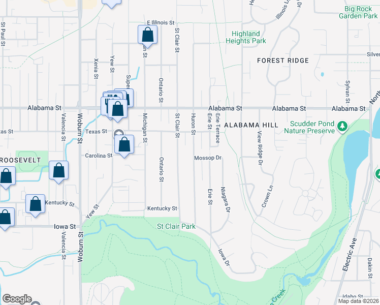 map of restaurants, bars, coffee shops, grocery stores, and more near 2235 Huron Street in Bellingham