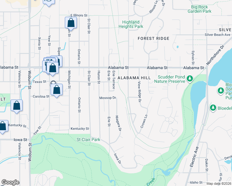 map of restaurants, bars, coffee shops, grocery stores, and more near 3015 Mossop Drive in Bellingham