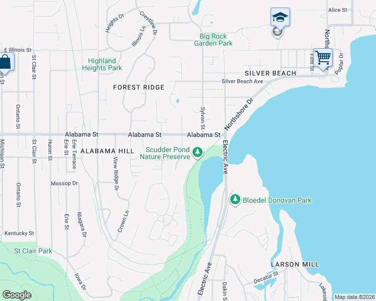 map of restaurants, bars, coffee shops, grocery stores, and more near 3700 Alabama Street in Bellingham