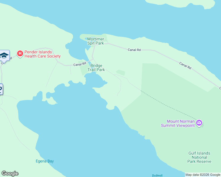 map of restaurants, bars, coffee shops, grocery stores, and more near 8807-8815 Ainslie Point Road in Pender Island