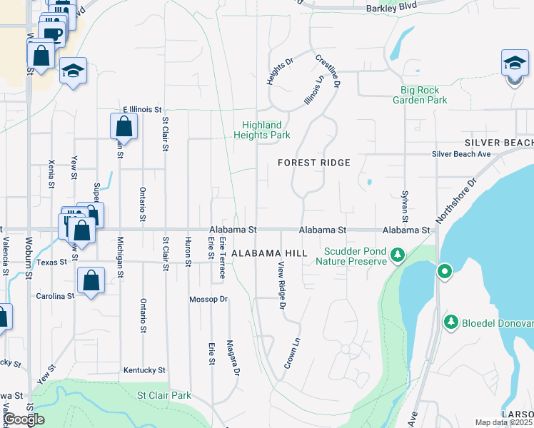 map of restaurants, bars, coffee shops, grocery stores, and more near 2518 Vining Street in Bellingham