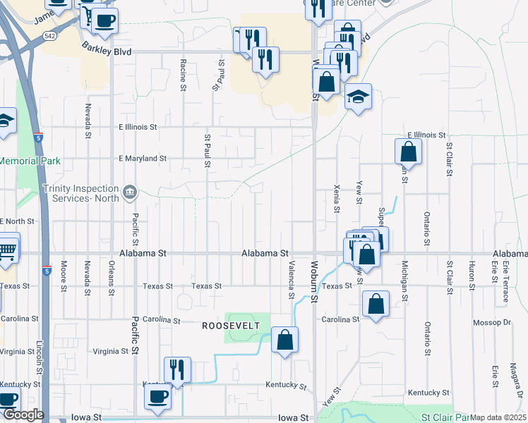 map of restaurants, bars, coffee shops, grocery stores, and more near 2618 Verona Street in Bellingham