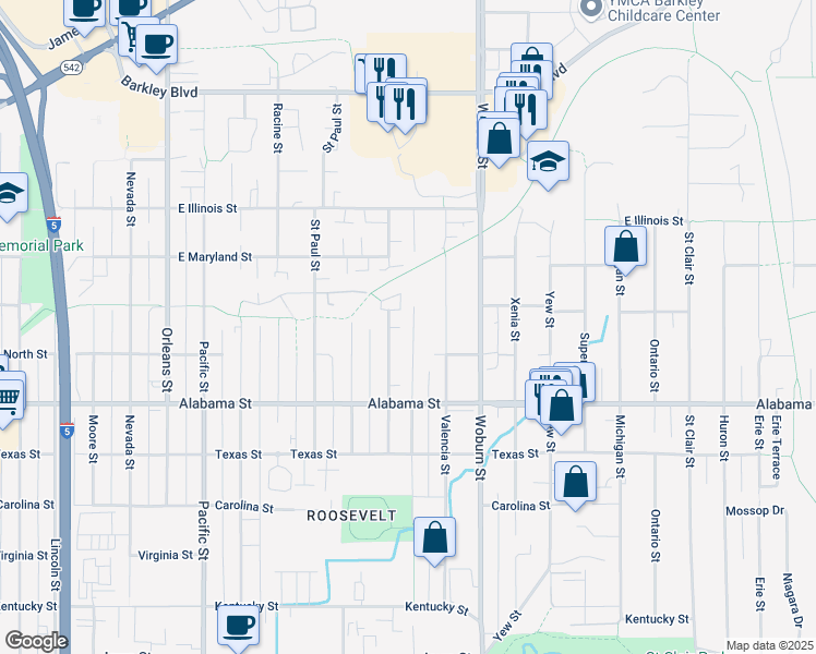 map of restaurants, bars, coffee shops, grocery stores, and more near 2618 Verona Street in Bellingham
