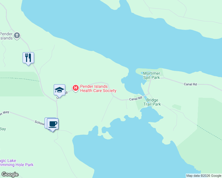 map of restaurants, bars, coffee shops, grocery stores, and more near in Pender Island