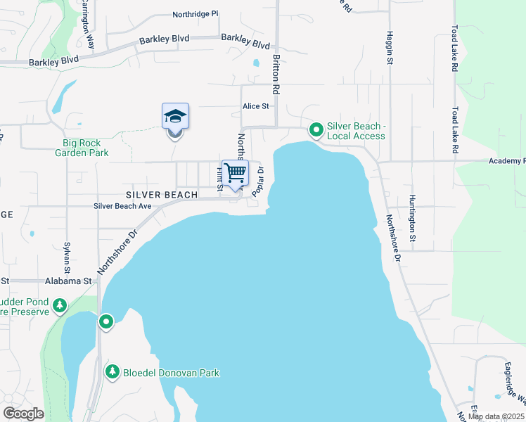 map of restaurants, bars, coffee shops, grocery stores, and more near 720 Poplar Drive in Bellingham