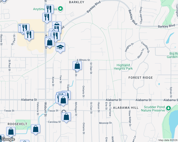 map of restaurants, bars, coffee shops, grocery stores, and more near 2733 Saint Clair Street in Bellingham