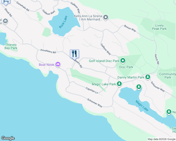 map of restaurants, bars, coffee shops, grocery stores, and more near 3704 Capstan Lane in Pender Island