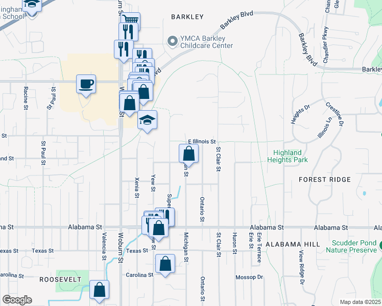 map of restaurants, bars, coffee shops, grocery stores, and more near 2755 Ontario Street in Bellingham