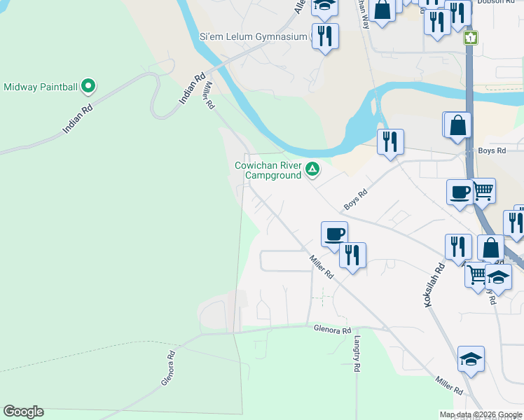 map of restaurants, bars, coffee shops, grocery stores, and more near in Cowichan Valley