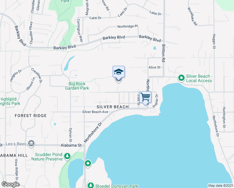 map of restaurants, bars, coffee shops, grocery stores, and more near 2835 Pullman Street in Bellingham