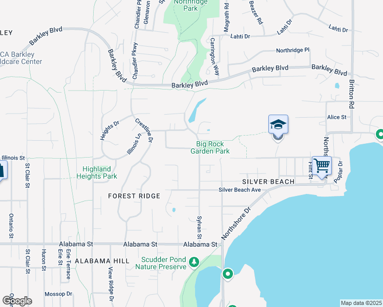 map of restaurants, bars, coffee shops, grocery stores, and more near 3704 Seeley Street in Bellingham
