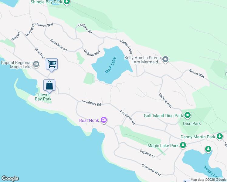 map of restaurants, bars, coffee shops, grocery stores, and more near Compass Crescent in Pender Island