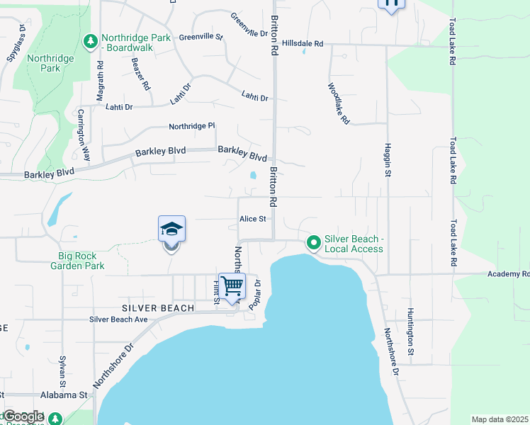 map of restaurants, bars, coffee shops, grocery stores, and more near 4431 Alice Street in Bellingham