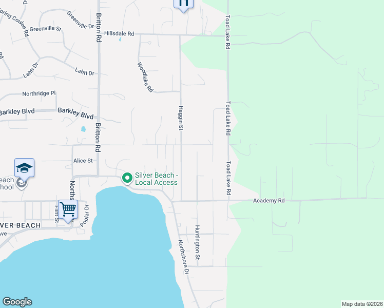 map of restaurants, bars, coffee shops, grocery stores, and more near 5002 East Oregon Street in Bellingham