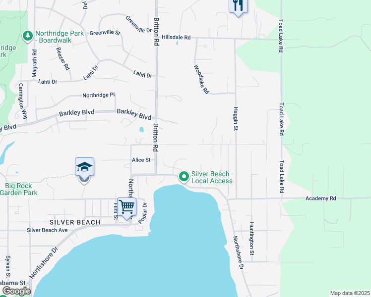 map of restaurants, bars, coffee shops, grocery stores, and more near 4603 East Oregon Street in Bellingham