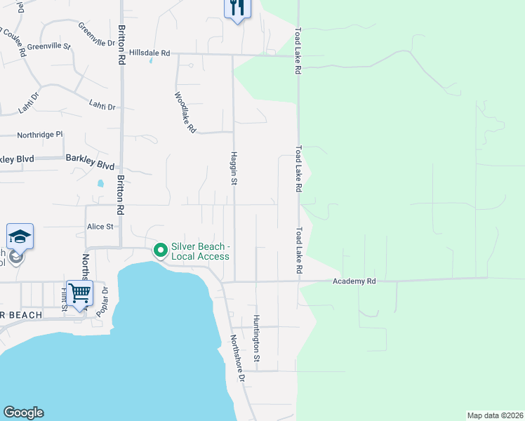 map of restaurants, bars, coffee shops, grocery stores, and more near 5002 East Oregon Street in Bellingham