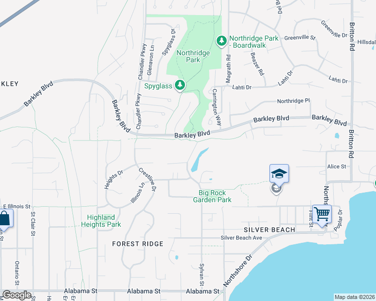 map of restaurants, bars, coffee shops, grocery stores, and more near 3209 Sylvan Street in Bellingham