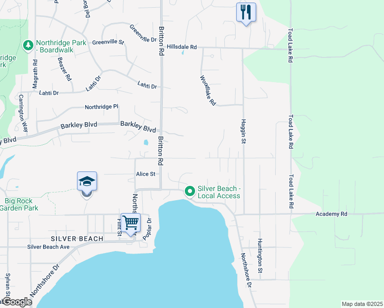 map of restaurants, bars, coffee shops, grocery stores, and more near 4603 East Oregon Street in Bellingham